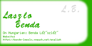 laszlo benda business card